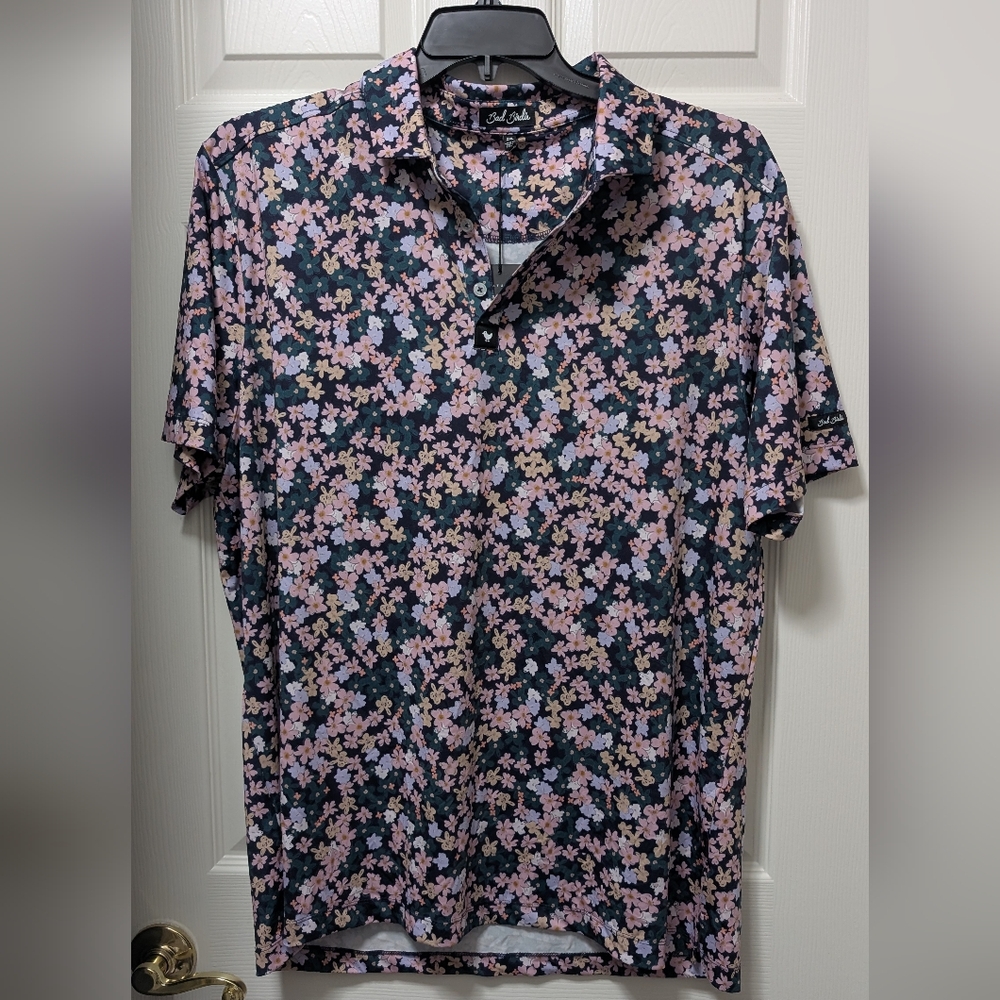 Bad Birdie Whistling Straight Multicolor Floral Print Golf Polo Size 2XL NWT
